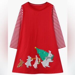 Holiday Dress Red Striped Dress Size 2T NEW